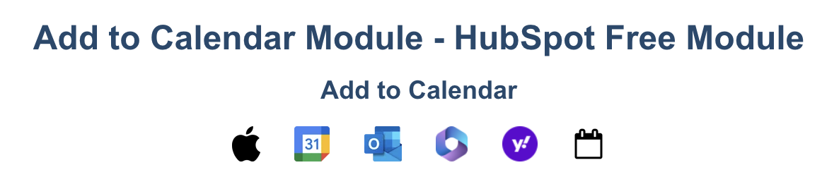 The Add to Calendar module rendered in a HubSpot marketing email